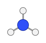 Ammonia, NH3: one nitrogen with three hydrogens