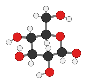 Glucose ring drawn as a 3D model