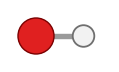 Hydroxide ion, OH-: an oxygen with one hydrogen